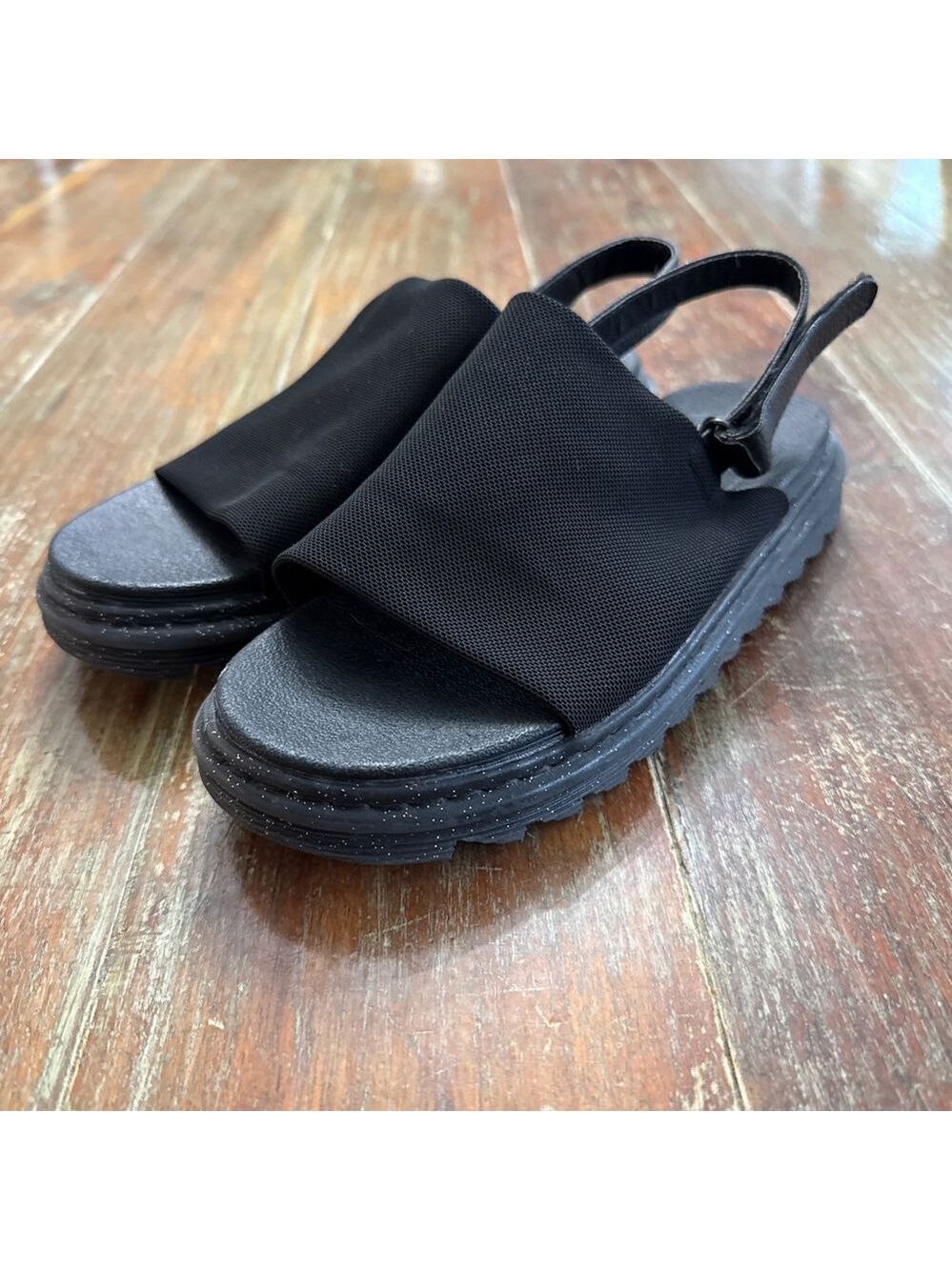 Sincerely Jules Black Chunky Glitter Mesh Sandals Girls Size 3